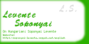 levente soponyai business card